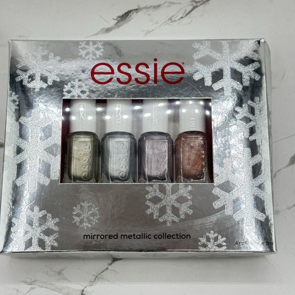 ESSIE Nail Polish Set of 4 Mirrored Metallic Boxed 5ml each Boxed Sealed